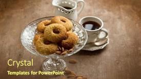  Presentation with coffee cup - Slide set enhanced with traditional-moroccan-almond-cookies background and a tawny brown colored foreground