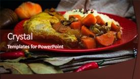  Presentation with couscous - Amazing presentation theme having traditional moroccan dish couscous chicken backdrop and a tawny brown colored foreground