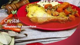  Presentation with couscous - PPT theme consisting of traditional-moroccan-dish-couscous-chicken background and a tawny brown colored foreground