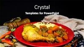  Presentation with couscous - Slides featuring traditional-moroccan-dish-couscous-chicken background and a black colored foreground