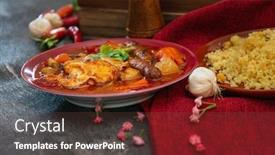  Presentation with couscous - Amazing presentation design having traditional-moroccan-dish-couscous-salad backdrop and a tawny brown colored foreground