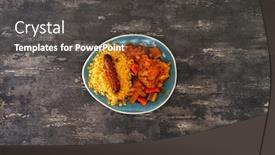  Presentation with couscous - Audience pleasing PPT layouts consisting of traditional-moroccan-dish-couscous-salad backdrop and a dark gray colored foreground