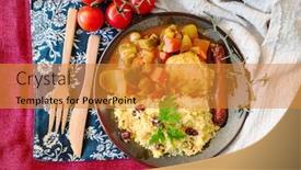  Presentation with couscous - Presentation theme consisting of traditional-moroccan-dish-couscous-salad background and a gold colored foreground