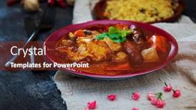  Presentation with couscous - Slide deck having traditional-moroccan-dish-couscous-salad background and a tawny brown colored foreground