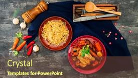  Presentation with couscous - Audience pleasing PPT theme consisting of traditional-moroccan-dish-couscous-salad backdrop and a tawny brown colored foreground