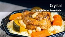  Presentation with couscous - Slides having traditional moroccan dish couscous salad background and a black colored foreground