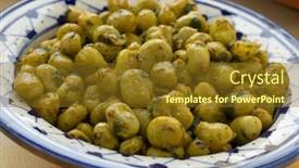  Presentation with broad - PPT theme featuring traditional-moroccan-dish-with-broad background and a tawny brown colored foreground