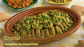  Presentation with broad - PPT theme with traditional-moroccan-dish-with-cardoon background and a tawny brown colored foreground