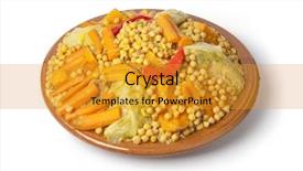  Presentation with couscous - Presentation theme enhanced with traditional moroccan dish with couscous isolated on white background background and a gold colored foreground