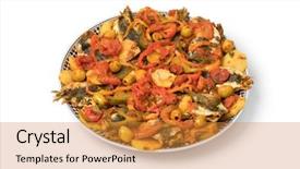  Presentation with sardines - Amazing presentation design having traditional moroccan dish with sardines backdrop and a gold colored foreground