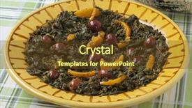  Presentation with preserved - Audience pleasing PPT layouts consisting of traditional moroccan dish with spinach olives and preserved lemon backdrop and a tawny brown colored foreground