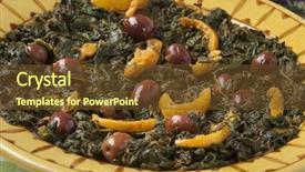  Presentation with preserved - PPT theme with traditional moroccan dish with spinach background and a tawny brown colored foreground