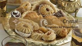  Presentation with traditional culture - Theme featuring traditional moroccan festive cookies background and a gold colored foreground