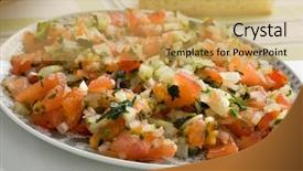  Presentation with moroccan - Slide deck with traditional moroccan fresh vegetable salad background and a yellow colored foreground