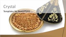  Presentation with moroccan - Beautiful slide deck featuring traditional-moroccan-homemade-sellou backdrop and a white colored foreground