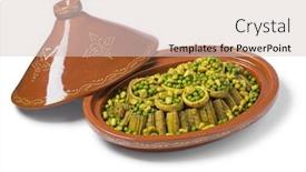  Presentation with broad - Theme consisting of traditional-moroccan-oval-tajine background and a lemonade colored foreground