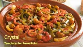  Presentation with sardines - PPT theme enhanced with traditional moroccan tagine with sardines background and a tawny brown colored foreground