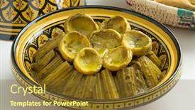  Presentation with moroccan - Theme enhanced with traditional-moroccan-tajine-with-cardoon background and a tawny brown colored foreground