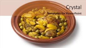  Presentation with moroccan - Cool new slide deck with traditional moroccan tajine with chicken backdrop and a red colored foreground