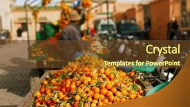  Presentation with morocco culture - Slide deck enhanced with traditional morocco fruits oranges background and a tawny brown colored foreground