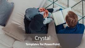  Presentation with children praying - Theme consisting of traditional-muslim-family-parents background and a gray colored foreground