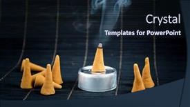  Presentation with incense - PPT theme enhanced with traditional natural incense cones background and a wine colored foreground