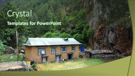  Presentation with wheat - Beautiful PPT theme featuring traditional-nepali-house-with-wheat backdrop and a tawny brown colored foreground