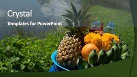  Presentation with god - PPT layouts enhanced with traditional offerings to gods background and a gray colored foreground