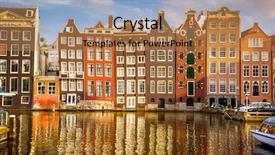  Presentation with old buildings - Audience pleasing presentation design consisting of traditional old buildings in amsterdam backdrop and a coral colored foreground