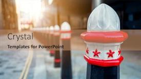  Presentation with old london - PPT layouts featuring traditional-old-fashioned-street-bollards and a coral colored foreground