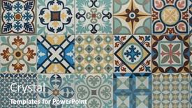  Presentation with ceramic tiles - Presentation design featuring traditional-old-tiles-wall-painted background and a gray colored foreground