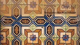  Presentation with ceramic tiles - Beautiful presentation theme featuring traditional-old-tiles-wall backdrop and a coral colored foreground