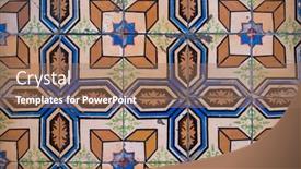  Presentation with ceramic tiles - Beautiful PPT theme featuring traditional-old-tiles-wall backdrop and a coral colored foreground