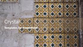  Presentation with ceramic tiles - Audience pleasing slide set consisting of traditional-old-tiles backdrop and a coral colored foreground