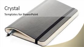  Presentation with notebook - Audience pleasing presentation consisting of traditional organization - black moleskine notebook on white backdrop and a white colored foreground