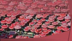  Presentation with croatia zagreb - Presentation featuring traditional parasols on the zagreb background and a red colored foreground