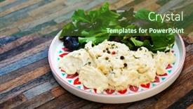  Presentation with traditional - Presentation consisting of traditional-parmentier-of-fish background and a tawny brown colored foreground