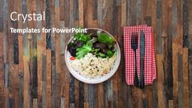  Presentation with fish - PPT theme with traditional-parmentier-of-fish background and a violet colored foreground