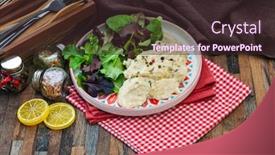  Presentation with traditional - PPT theme enhanced with traditional-parmentier-of-fish background and a wine colored foreground