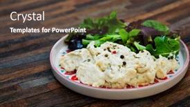  Presentation with fish - Amazing PPT theme having traditional-parmentier-of-fish backdrop and a tawny brown colored foreground