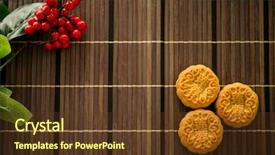  Presentation with traditional chinese character - Cool new presentation theme with traditional pastry mooncakes is eaten backdrop and a tawny brown colored foreground