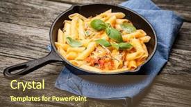  Presentation with penne pasta - PPT theme featuring traditional penne pasta background and a tawny brown colored foreground