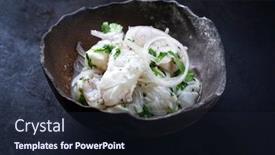  Presentation with traditional - Theme having traditional-peruvian-gourmet-ceviche-see background and a wine colored foreground