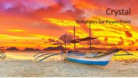  Presentation with philippine traditional - Presentation design enhanced with traditional philippine boat bangka background and a gold colored foreground
