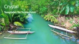  Presentation with philippine traditional - Presentation theme with traditional philippine boat beautiful river background and a forest green colored foreground