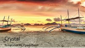  Presentation with philippine traditional - Cool new PPT layouts with traditional philippine boats bangka backdrop and a coral colored foreground