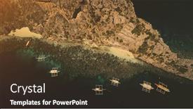  Presentation with mountain water - Amazing PPT layouts having traditional-philippines-passenger-boats backdrop and a tawny brown colored foreground