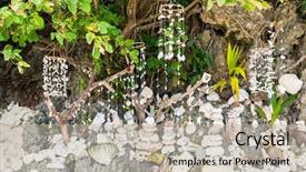  Presentation with boracay beach - Cool new slides with traditional philippines seashell decorations backdrop and a mint green colored foreground