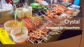  Presentation with philippine traditional - Cool new presentation design with traditional philippines street barbeque banquet backdrop and a red colored foreground