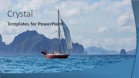  Presentation with boat - Presentation theme with traditional-philippino-boat background and a light blue colored foreground